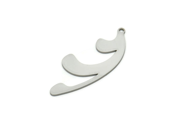 Steel Irregular Charm, Stainless Steel Irregular Shaped Charms With 1 Loop, Charm Pendants (37.5x15x0.80mm) SMP1969
