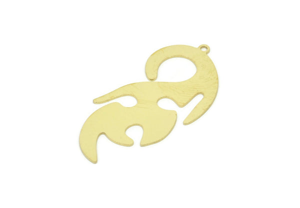 Brass Irregular Charm, Raw Brass Irregular Shaped Charms With 1 Loop, Findings, Charm Pendants (41x20x0.60mm) SMP1963