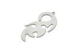 Steel Irregular Charm, Stainless Steel Irregular Shaped Charms With 1 Loop, Charm Pendants (41x20x0.80mm) SMP1963