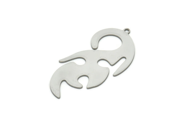 Steel Irregular Charm, Stainless Steel Irregular Shaped Charms With 1 Loop, Charm Pendants (41x20x0.80mm) SMP1963