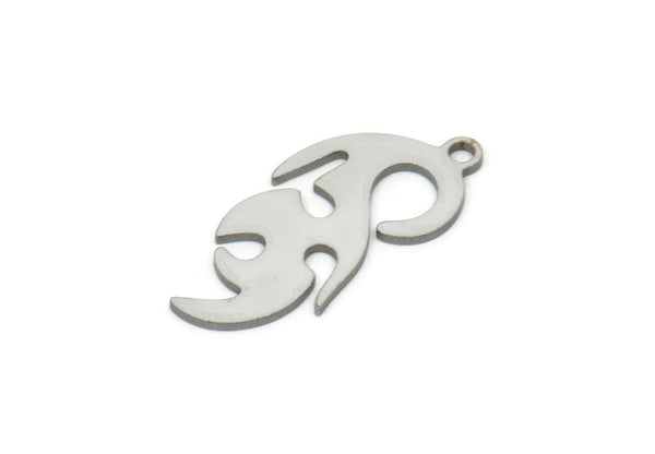Steel Irregular Charm, Stainless Steel Irregular Shaped Charms With 1 Loop, Charm Pendants (22x10x0.80mm) SMP1967