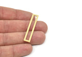 Brass Rectangle Ring, Raw Brass Open Rectangle Connectors, Findings (47x9x1mm) SMP1987