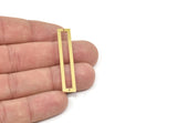 Brass Stick Charm, Raw Brass Necklace Bars With 2 Holes, Findings, Earrings (47x9x1mm) SMP1986