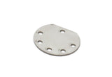 Steel Oval Charm, Stainless Steel Oval Charms With 6 Holes, Earring Charms (13.5x17.5x0.80mm) SMP1853