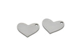 Steel Heart Charm, Stainless Steel Heart Charms With 1 Hole, Earrings, Pendants (11x13x0.80mm) SMP1847
