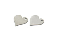 Steel Heart Charm, Stainless Steel Heart Charms With 1 Hole, Earrings, Pendants (12x12x0.80mm) SMP1997
