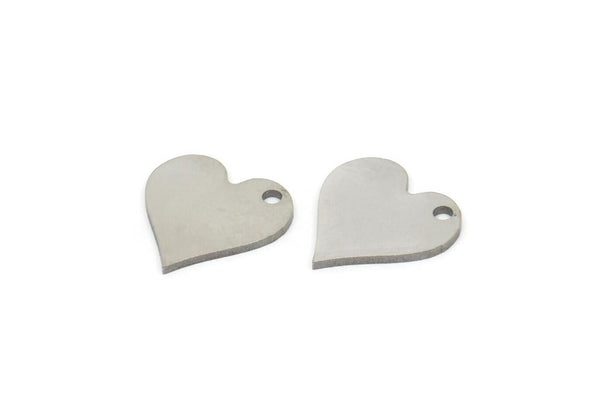 Steel Heart Charm, Stainless Steel Heart Charms With 1 Hole, Earrings, Pendants (12x12x0.80mm) SMP1997