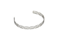 Adjustable Bangle Bracelet, Stainless Steel Flat Bracelet With 2 Holes, Steel Bracelet, Steel Bracelet Bangle (145x6x0.80mm) SMP1991