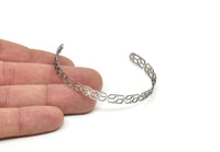 Adjustable Bangle Bracelet, Stainless Steel Flat Bracelet With 2 Holes, Steel Bracelet, Steel Bracelet Bangle (145x6x0.80mm) SMP1991