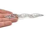 Adjustable Bangle Bracelet, Stainless Steel Flat Bracelet With 2 Holes, Steel Bracelet, Steel Bracelet Leaf Bangle (145x19x0.80mm) SMP1989