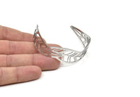 Adjustable Bangle Bracelet, Stainless Steel Flat Bracelet With 2 Holes, Steel Bracelet, Steel Bracelet Leaf Bangle (145x19x0.80mm) SMP1989