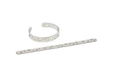 Steel Star Bracelet, Stainless Steel Flat Bracelet With 2 Holes, North Star Patterned Bangle, Bracelet Bangle (157x10x0.80mm) SMP1999