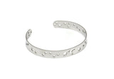 Steel Star Bracelet, Stainless Steel Flat Bracelet With 2 Holes, Steel Star Patterned Bangle, Bracelet Bangle (157x8x0.80mm) SMP2000