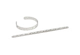 Steel Heart Bracelet, Stainless Steel Flat Bracelet With 2 Holes, Steel Heart Patterned Bangle, Bracelet Bangle (157x8x0.80mm) SMP2002