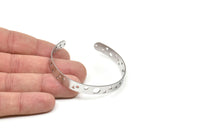Steel Bracelet, Stainless Steel Flat Bracelet, Stainless Steel Geometric Patterned Bangle, Bracelet Bangle (157x8x0.80mm) SMP2004