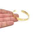 Brass Star Bracelet, Raw Brass Flat Star Patterned Bracelet, Bracelet Findings, Bangle Findings (157x8x1mm) SMP2007