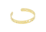 Brass Bracelet, Raw Brass Flat Geometric Patterned Bracelet With 2 Holes, Bracelet Findings, Bangle Findings (157x8x1mm) SMP2008