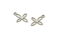 Steel Leaf Charm, Stainless Steel Leaf Charms With 1 Loop, Bracelet Parts, Tiny Leaf Charms (14x11x0.80mm) SMP1702