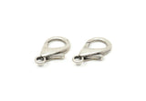Silver Parrot Clasp, 6 Antique Silver Plated Brass Lobster Claw Clasps, Findings (21x11x4mm) F047