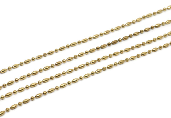 Brass Bead Chain, 3 Meters Raw Brass Bead Chain, Findings (3mm) BS 1011