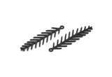 Siyah Yaprak Tılsımı, 1 Döngülü 12 Oksitlenmiş Siyah Pirinç Dal Tılsımı, Tılsım Kolye Uçları (30x8x0,60 mm) SMP0647 A6565