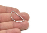 Steel Half Moon, Stainless Steel Moon Semi Circle Connectors, Geometric, Findings (30x15x0.80mm) SMP1895