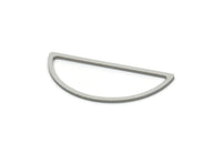 Steel Half Moon, Stainless Steel Moon Semi Circle Connectors, Geometric, Findings (28x13x0.80mm) SMP1897