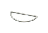 Steel Half Moon, Stainless Steel Moon Semi Circle Connectors, Geometric, Findings (28x13x0.80mm) SMP1897