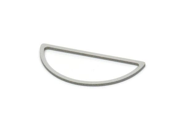 Steel Half Moon, Stainless Steel Moon Semi Circle Connectors, Geometric, Findings (28x13x0.80mm) SMP1897