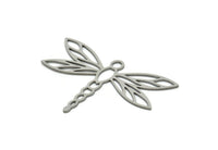 Steel Dragonfly Charm, Stainless Steel Dragonfly Shaped Charms With 1 Loop, Pendants, Findings (30x43x0.80mm) SMP1901