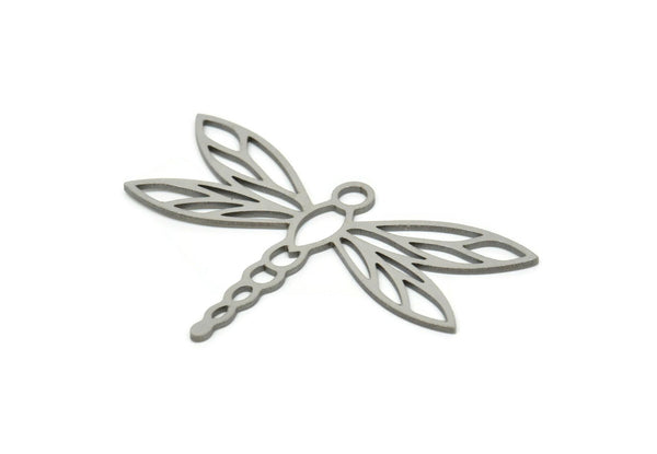 Steel Dragonfly Charm, Stainless Steel Dragonfly Shaped Charms With 1 Loop, Pendants, Findings (30x43x0.80mm) SMP1901