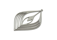 Steel Marquise Charm, Stainless Steel Marquise Charms With 1 Loop, Earrings, Pendants (44x32x0.80mm) SMP1907