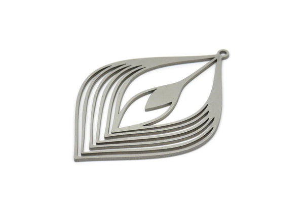 Steel Marquise Charm, Stainless Steel Marquise Charms With 1 Loop, Earrings, Pendants (44x32x0.80mm) SMP1907