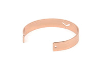 Rose Gold Chevron Cuff - Rose Gold Plated Brass Cuff Bracelet Blank Bangle Chevron With 2 Holes (10x1mm) BRC010