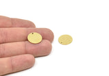 Brass Round Charm, Raw Brass Charms With 1 Hole, Pendants, Findings (16x1mm) A2650
