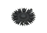 Ay Evreleri Tılsımı, Oksitlenmiş Siyah Pirinç Hilal Tılsımı, 1 Halka, Kolye Ucu (31x29mm) N1458