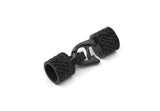 6mm Leather Cord Caps, Oxidized Black Brass Leather Cord End, Hook Ends for 6mm Leather Cord (16x14x10mm) N0310
