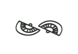 Yarım Daire Charm, 1 Döngülü 24 Oksitlenmiş Siyah Pirinç Yarım Daire Charm, Kolye Charm (12,5x18x0,60 mm) A4292