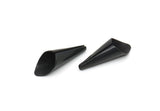 Cone Bead Caps, 12 Oxidized Black Brass Cone Bead Caps, Findings (21x7mm) D0059