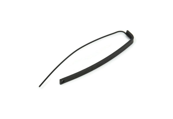 Siyah Çivi Küpe Telleri, 1 Delikli 4 Oksitlenmiş Siyah Pirinç İğne Çubuğu Küpe Telleri (57x47x3x1mm) E378