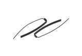 Siyah Çivi Küpe Telleri, 1 Delikli 4 Oksitlenmiş Siyah Pirinç İğne Çubuğu Küpe Telleri (57x47x3x1mm) E378