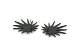 Siyah Rozet Küpe, 2 Oksitlenmiş Siyah Pirinç Rozet Küpe - Ped Boyutu 4 mm (29x25 mm) N1507