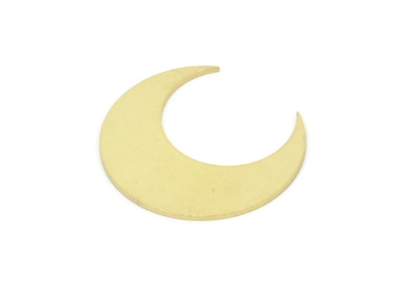 Brass Moon Blank, 8 Raw Brass Crescent Moon Shaped Blanks, Findings (23.5x9x0.80mm) SMP1912