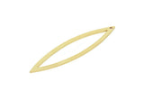 Brass Marquise Charm, 12 Raw Brass Marquise Shape Charms With 1 Hole, Findings (44x10x0.80mm) SMP1919
