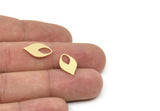 Brass Drop Charm, 24 Raw Brass Drop Ring Charms (16x9.5x0.80mm) SMP1925