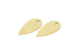 Brass Drop Charm, 24 Raw Brass Drop Charms With 1 Hole, Findings (14x7x0.80mm) SMP1929