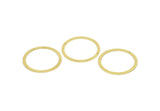 Brass Round Charm, 2 Raw Brass Round Shaped Charms With 1 Hole And 2 Holes, Findings (35x0.80mm) SMP1934