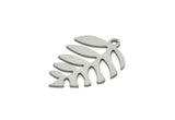 Steel Leaf Charm, Stainless Steel Branch Charms With 1 Loop, Charm Pendants (23x16x0.80mm) SMP1938