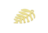 Brass Leaf Charm, Raw Brass Branch Charms With 1 Loop, Charm Pendants (23x16x0.80mm) SMP1938