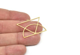 Brass Geometric Charm, Raw Brass Charms, Brass Earring Charms, Brass Charms for Jewelry Making (25x33x0.80mm) SMP1939